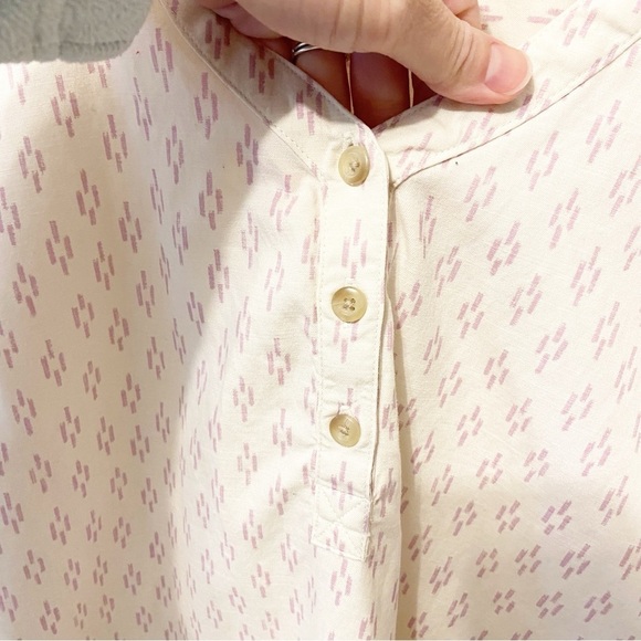 L.L. Bean | Women’s Lavender/ Cream Geometric Terncel Adjustable Sleeve Top M - Picture 7 of 9